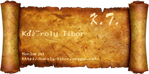 Károly Tibor névjegykártya