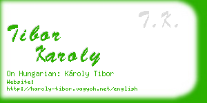 tibor karoly business card